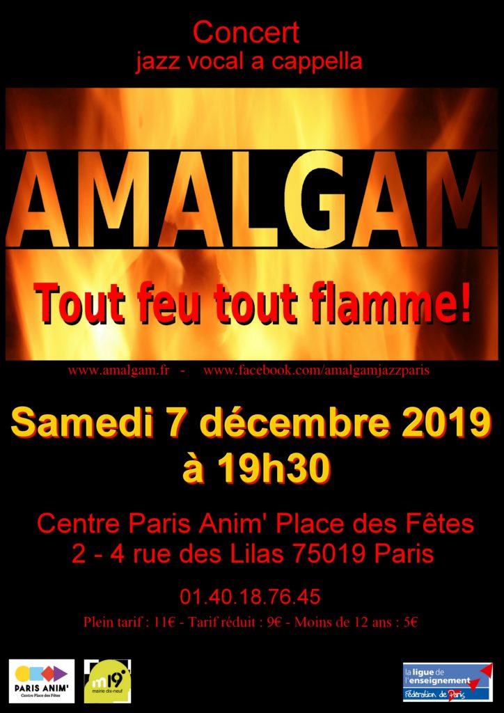 Affiche du concert d'Amalgam du 7 décembre 2019